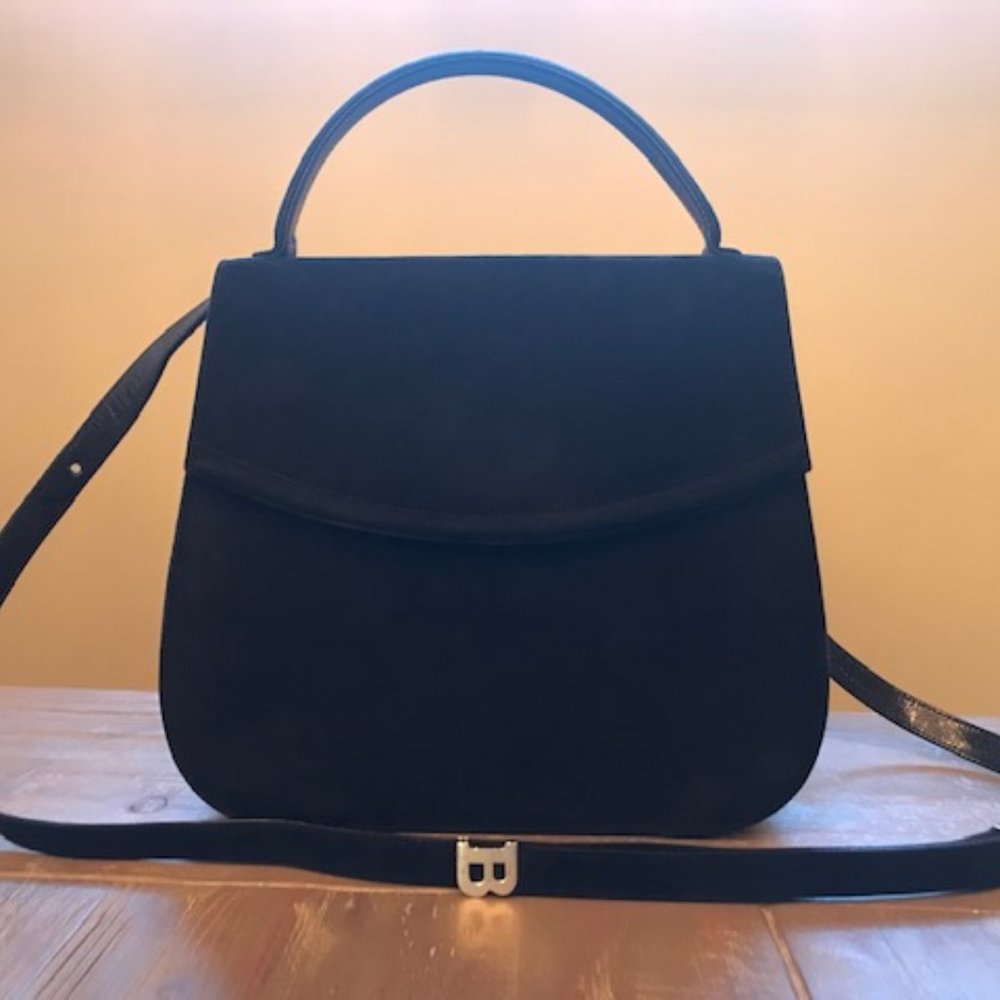 Bally Black Suede Leather Handbag